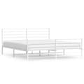 Miniatyrbillede 3 af 11: Sengeramme med sengegavl og fodgærde 200x200 cm metal hvid - Sengestel - Sengeramme - Home & Living