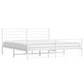 Miniatyrbillede 5 af 11: Sengeramme med sengegavl og fodgærde 200x200 cm metal hvid - Sengestel - Sengeramme - Home & Living