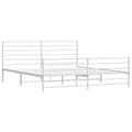Miniatyrbillede 6 af 11: Sengeramme med sengegavl og fodgærde 200x200 cm metal hvid - Sengestel - Sengeramme - Home & Living