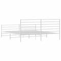 Miniatyrbillede 9 af 11: Sengeramme med sengegavl og fodgærde 200x200 cm metal hvid - Sengestel - Sengeramme - Home & Living