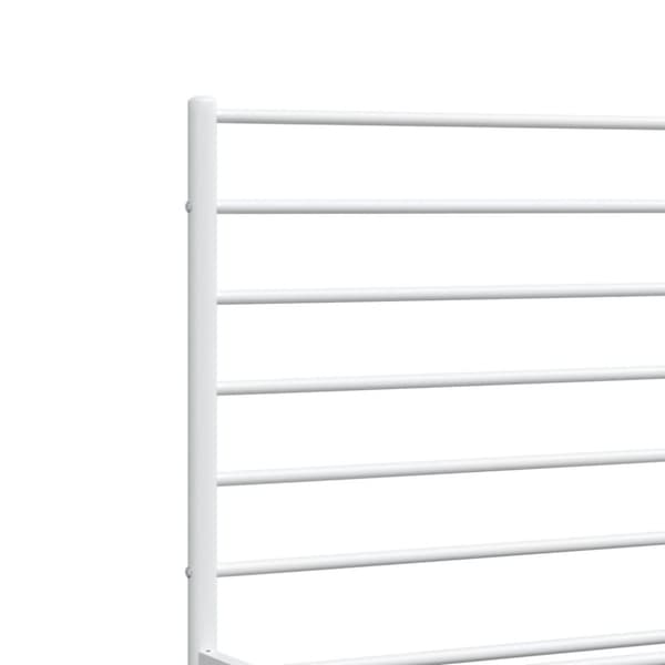 Sengeramme med sengegavl og fodgærde 200x200 cm metal hvid - Sengestel - Sengeramme - Home & Living