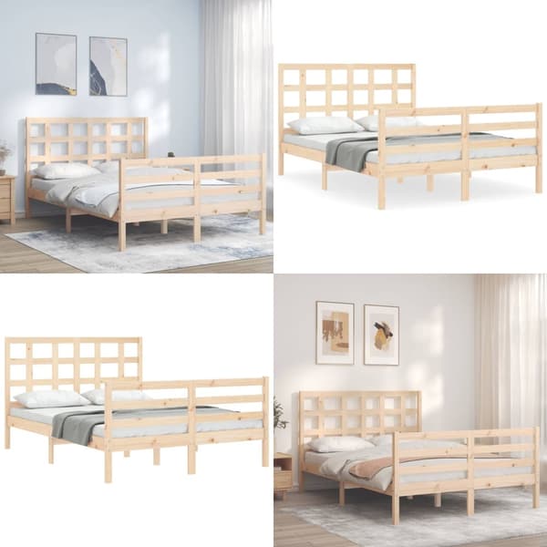 Sengeramme med sengegavl Small Double massivt træ - Sengeramme - Sengerammer - Home & Living