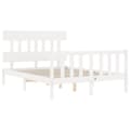 Miniatyrbillede 6 af 11: Sengeramme med sengegavl 140x190 cm massivt træ hvid - Sengeramme - Sengerammer - Home & Living