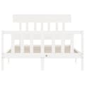 Miniatyrbillede 7 af 11: Sengeramme med sengegavl 140x190 cm massivt træ hvid - Sengeramme - Sengerammer - Home & Living