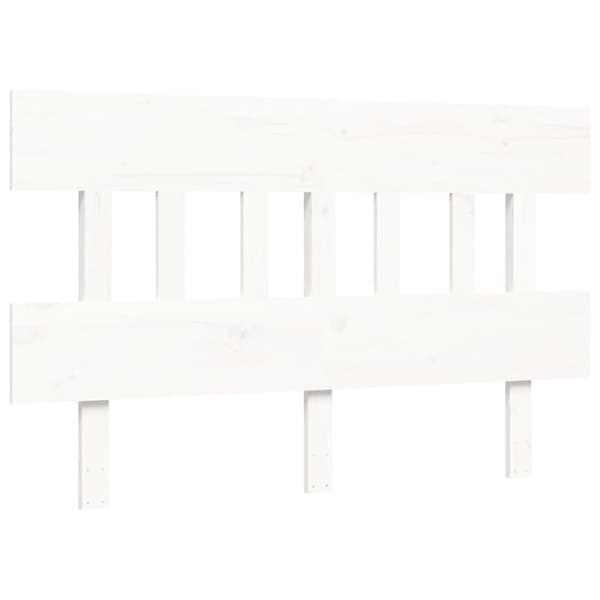 Sengeramme med sengegavl 140x190 cm massivt træ hvid - Sengeramme - Sengerammer - Home & Living