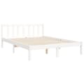 Miniatyrbillede 10 af 11: Sengeramme med sengegavl 140x190 cm massivt træ hvid - Sengeramme - Sengerammer - Home & Living
