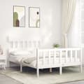 Miniatyrbillede 2 af 11: Sengeramme med sengegavl 140x190 cm massivt træ hvid - Sengeramme - Sengerammer - Home & Living
