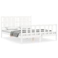 Miniatyrbillede 3 af 11: Sengeramme med sengegavl 160x200 cm massivt træ hvid - Sengeramme - Sengerammer - Home & Living