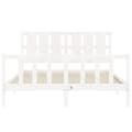 Miniatyrbillede 7 af 11: Sengeramme med sengegavl 160x200 cm massivt træ hvid - Sengeramme - Sengerammer - Home & Living