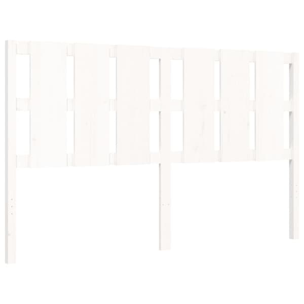 Sengeramme med sengegavl 160x200 cm massivt træ hvid - Sengeramme - Sengerammer - Home & Living