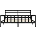 Miniatyrbillede 7 af 11: Sengeramme med sengegavl 200x200 cm massivt træ sort - Sengeramme - Sengerammer - Home & Living