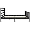 Miniatyrbillede 8 af 11: Sengeramme med sengegavl 200x200 cm massivt træ sort - Sengeramme - Sengerammer - Home & Living