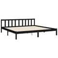 Miniatyrbillede 10 af 11: Sengeramme med sengegavl 200x200 cm massivt træ sort - Sengeramme - Sengerammer - Home & Living