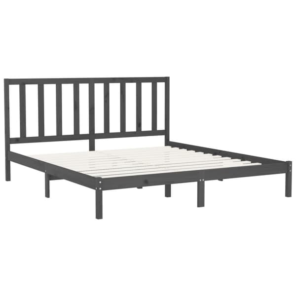 Sengeramme 200x200 cm massivt træ grå - Sengeramme - Sengerammer - Home & Living