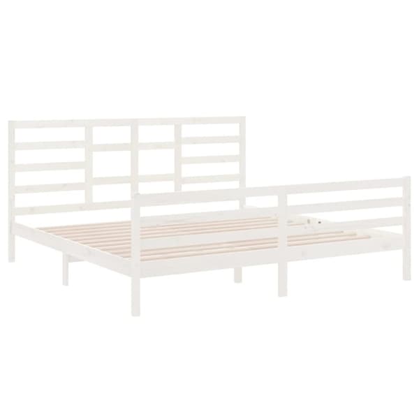 Sengeramme 200x200 cm massivt træ hvid - Sengeramme - Sengerammer - Home & Living