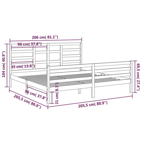 Sengeramme 200x200 cm massivt træ hvid - Sengeramme - Sengerammer - Home & Living