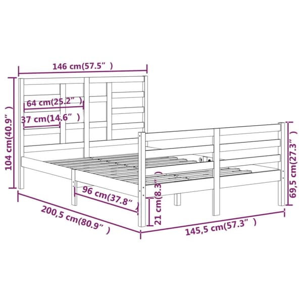 Sengeramme 140x200 cm massivt træ - Sengeramme - Sengerammer - Home & Living