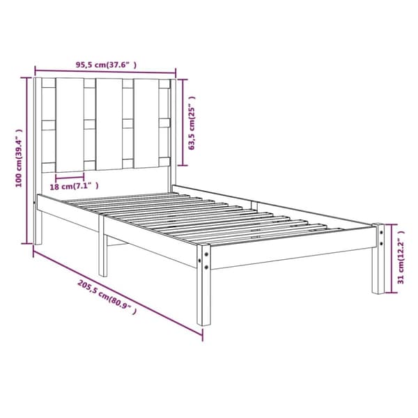 Sengeramme 90x200 cm massivt fyrretræ hvid - Sengeramme - Sengerammer - Home & Living