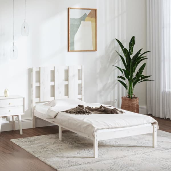 Sengeramme 90x200 cm massivt fyrretræ hvid - Sengeramme - Sengerammer - Home & Living
