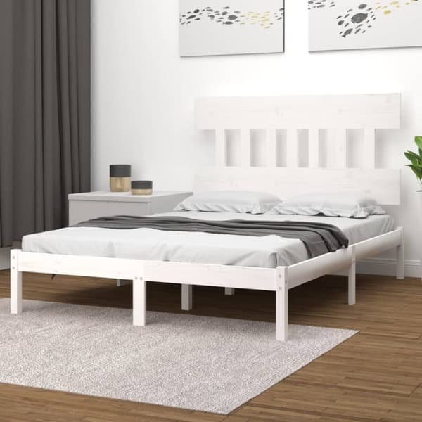 Sengeramme 120x200 cm massivt træ hvid - Sengeramme - Sengerammer - Home & Living