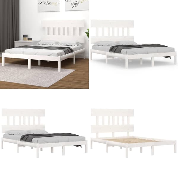 Sengeramme 120x200 cm massivt træ hvid - Sengeramme - Sengerammer - Home & Living