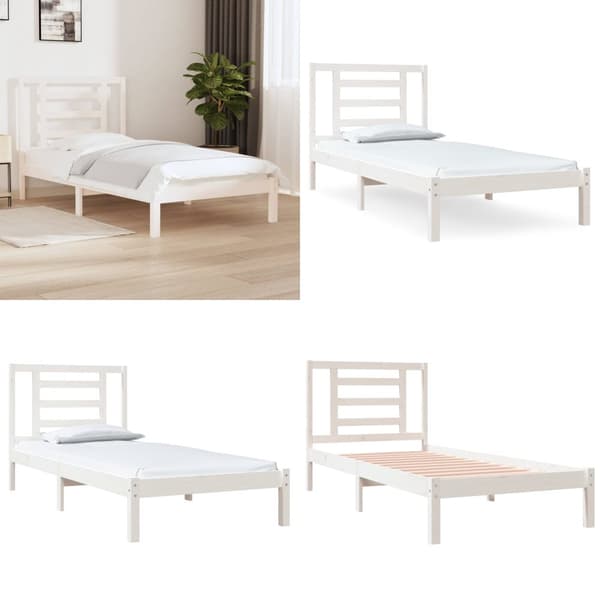 Sengeramme 90x200 cm massivt fyrretræ hvid - Sengeramme - Sengerammer - Home & Living