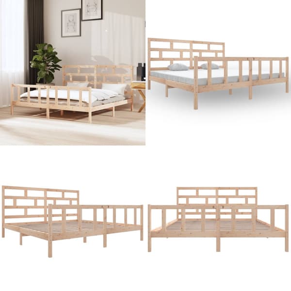 Sengeramme 200x200 cm massivt fyrretræ - Sengeramme - Sengerammer - Home & Living