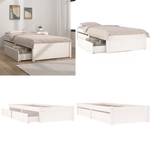Sengeramme med skuffer 100x200 cm hvid - Sengestel - Sengeramme - Home & Living