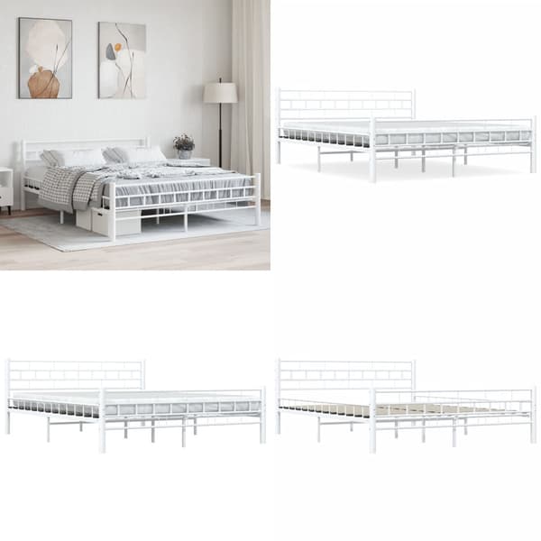 Sengestel 160 x 200 cm metal hvid - Sengeramme - Sengerammer - Home & Living