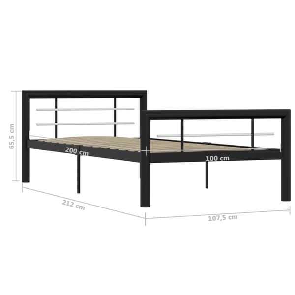 Sengestel 90x200 cm metal sort og hvid - Sengestel - Sengeramme - Home & Living