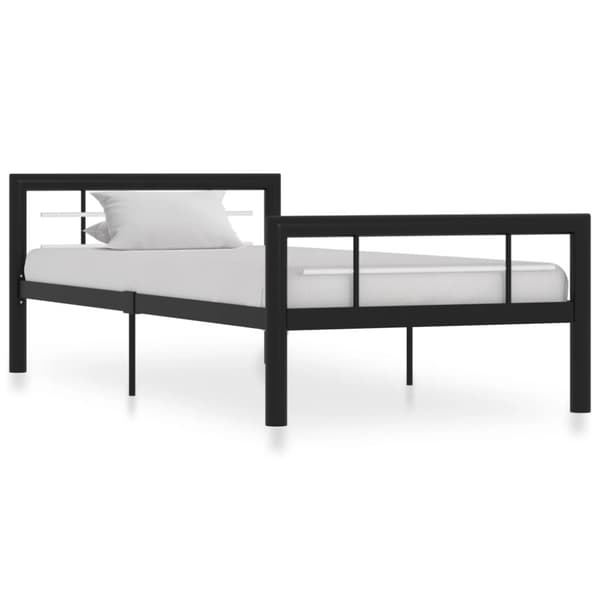 Sengestel 90x200 cm metal sort og hvid - Sengestel - Sengeramme - Home & Living