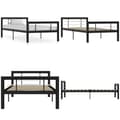 Miniatyrbillede 1 af 7: Sengestel 90x200 cm metal sort og hvid - Sengestel - Sengeramme - Home & Living