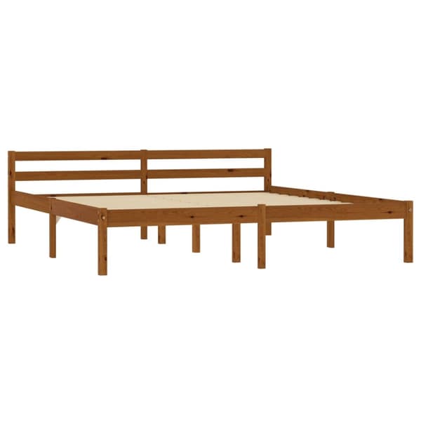 Sengestel massivt fyrretræ 160 x 200 cm gyldenbrun - Sengestel - Sengeramme - Home & Living