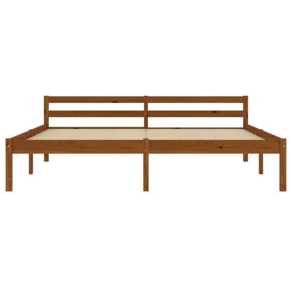 Sengestel massivt fyrretræ 160 x 200 cm gyldenbrun - Sengestel - Sengeramme - Home & Living