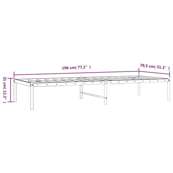 Sengeramme 75x190 cm metal hvid - Sengestel - Sengeramme - Home & Living