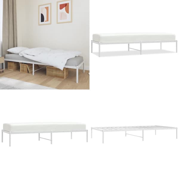 Sengeramme 75x190 cm metal hvid - Sengestel - Sengeramme - Home & Living