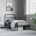 Miniatyrbillede 5 af 10: Sengeramme med sengegavl 90x200 cm metal sort - Sengestel - Sengeramme - Home & Living