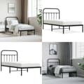Miniatyrbillede 1 af 10: Sengeramme med sengegavl 90x200 cm metal sort - Sengestel - Sengeramme - Home & Living