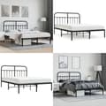 Miniatyrbillede 1 af 11: Sengeramme med sengegavl 140x190 cm metal sort - Sengestel - Sengeramme - Home & Living