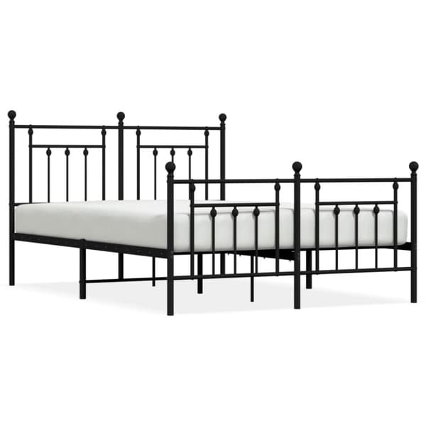 Sengeramme med sengegavl og fodgærde 140x200 cm metal sort - Sengestel - Sengeramme - Home & Living