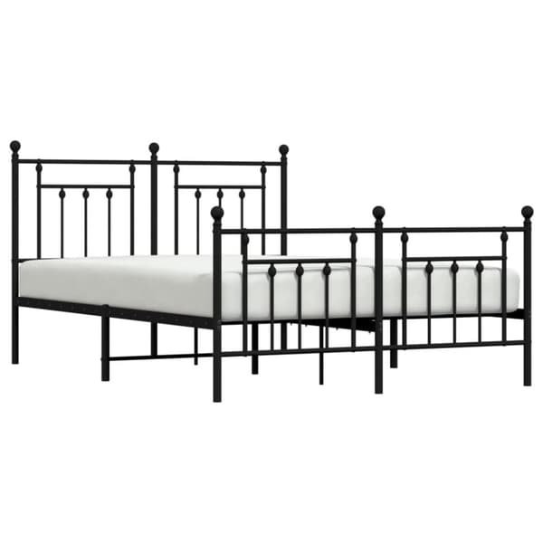 Sengeramme med sengegavl og fodgærde 140x200 cm metal sort - Sengestel - Sengeramme - Home & Living