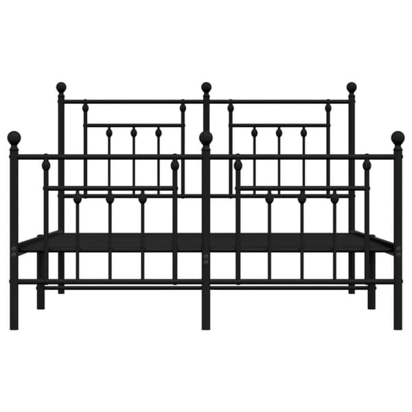 Sengeramme med sengegavl og fodgærde 140x200 cm metal sort - Sengestel - Sengeramme - Home & Living