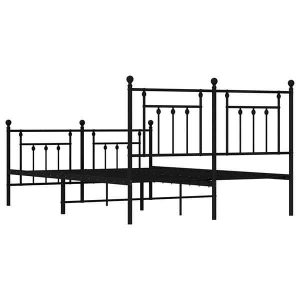 Sengeramme med sengegavl og fodgærde 140x200 cm metal sort - Sengestel - Sengeramme - Home & Living