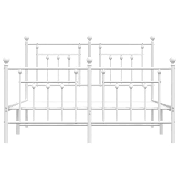 Metallinen sängynrunko päädyillä valkoinen 140x190 cm - Sängynrunko -sängynrungot - Varavuode - Home & Living