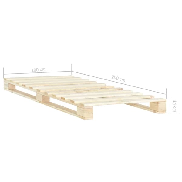 Palleseng massivt fyrretræ 100 x 200 cm - Sengeramme - Sengerammer - Home & Living