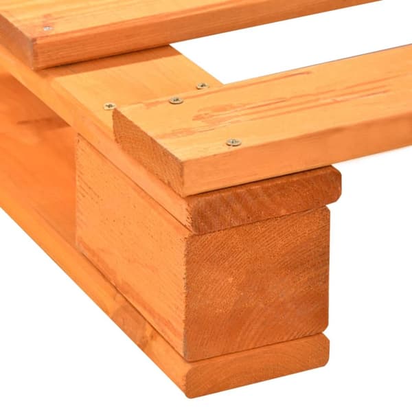 Palleseng massivt fyrretræ 100 x 200 cm brun - Sengeramme - Sengerammer - Home & Living