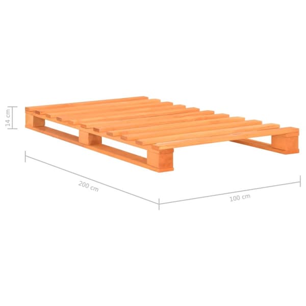 Palleseng massivt fyrretræ 100 x 200 cm brun - Sengeramme - Sengerammer - Home & Living