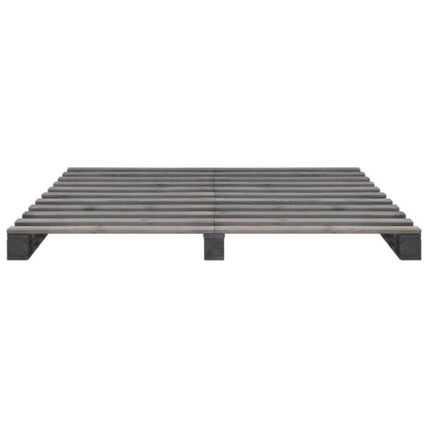 Palleseng massivt fyrretræ 200 x 200 cm grå - Sengestel - Sengeramme - Home & Living