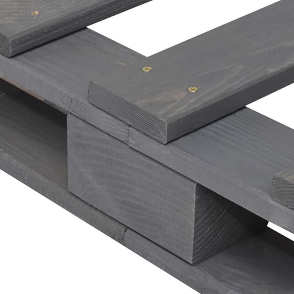 Palleseng massivt fyrretræ 200 x 200 cm grå - Sengestel - Sengeramme - Home & Living