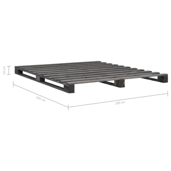 Palleseng massivt fyrretræ 200 x 200 cm grå - Sengestel - Sengeramme - Home & Living